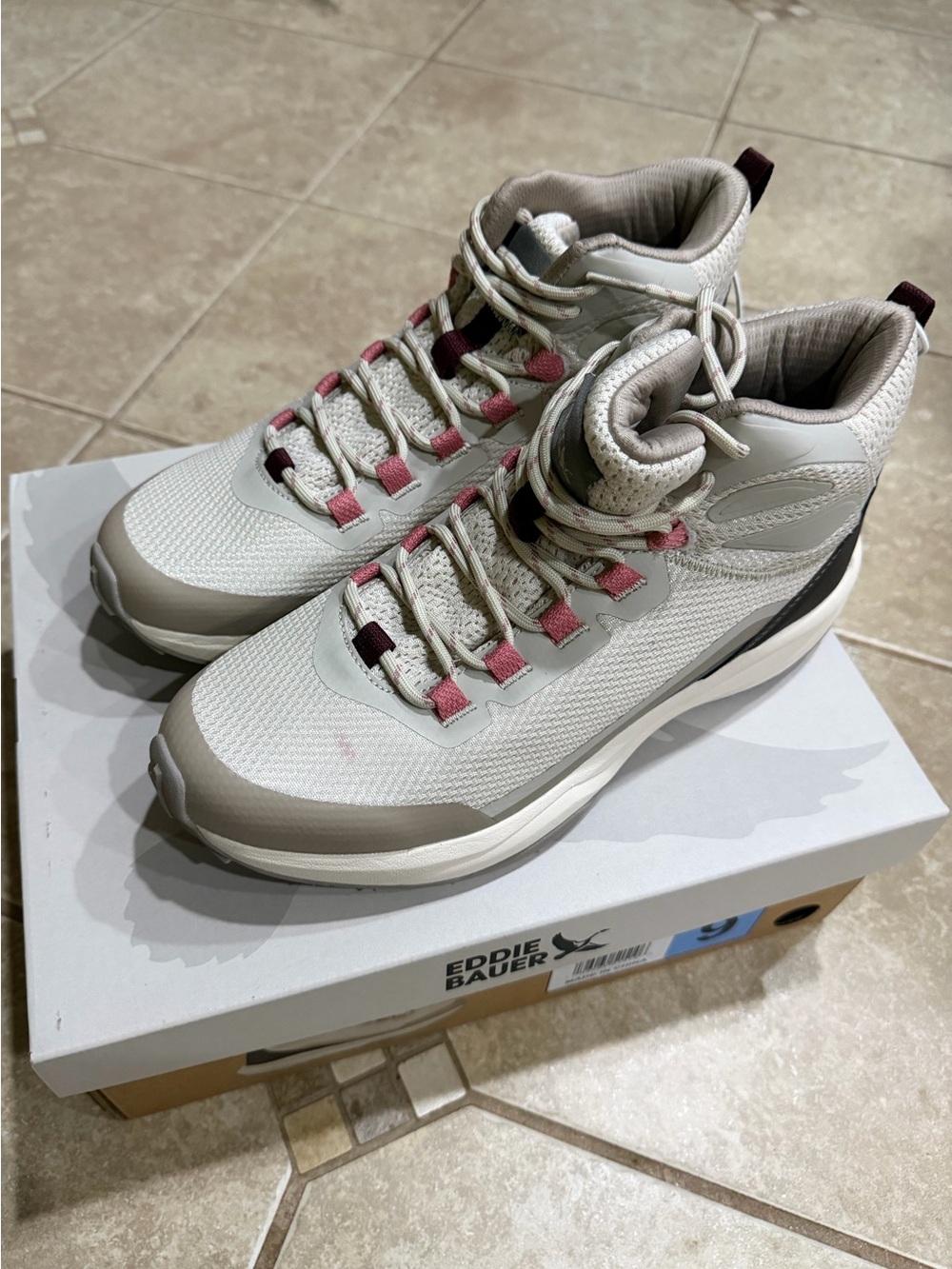 Eddie Bauer Women’s Size 9 Gray and Pink Outdoor Boots